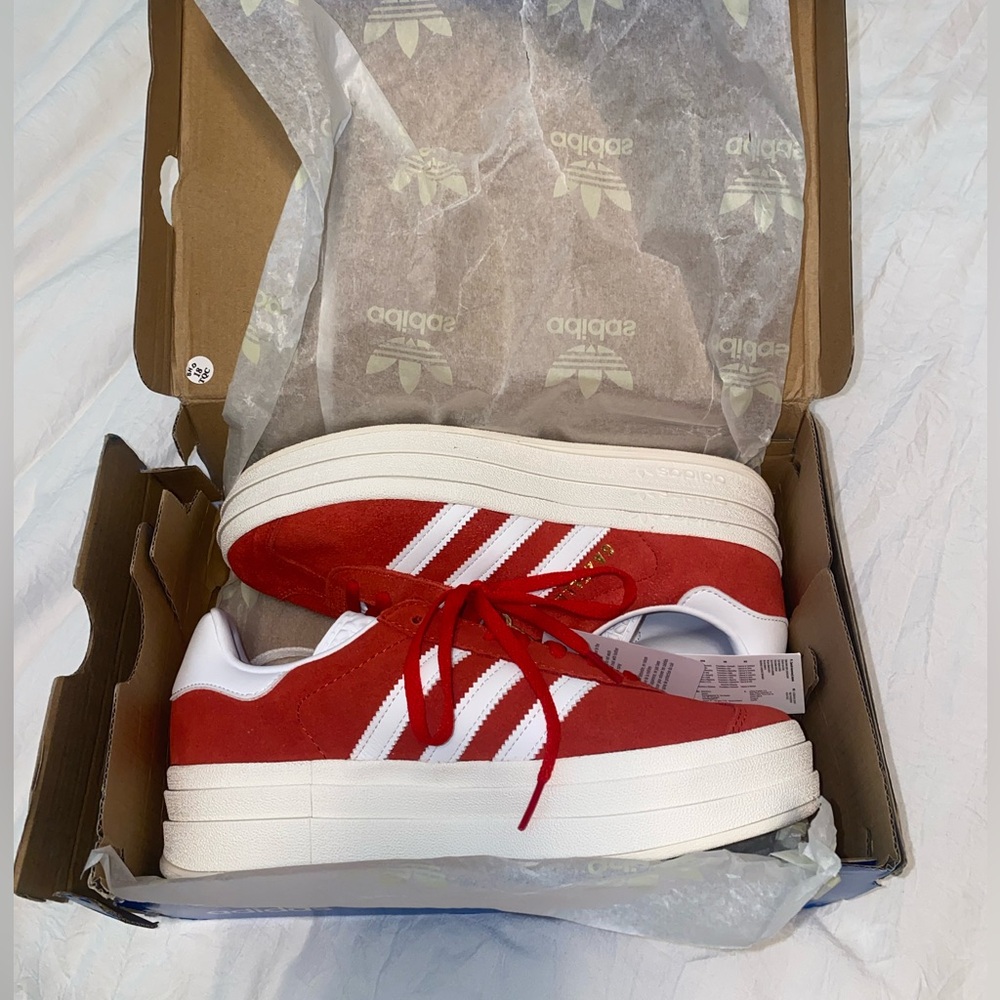Red Adidas Gazelle Bold W